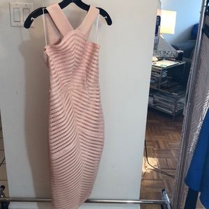 Pink bodycon cocktail dress